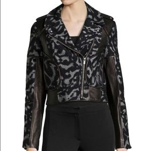 Diane Von Furstenberg leather cheetah print jacket